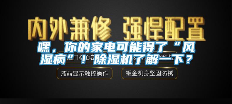 嘿，你的家電可能得了“風濕病”！除濕機了解一下？