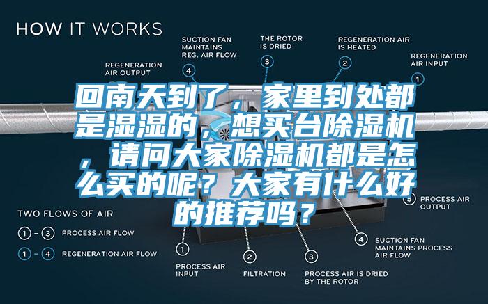 回南天到了，家里到處都是濕濕的，想買臺(tái)除濕機(jī)，請(qǐng)問(wèn)大家除濕機(jī)都是怎么買的呢？大家有什么好的推薦嗎？