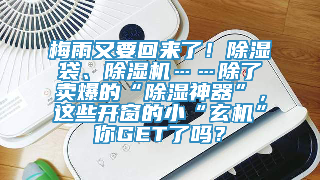 梅雨又要回來了！除濕袋、除濕機……除了賣爆的“除濕神器”，這些開窗的小“玄機”你GET了嗎？